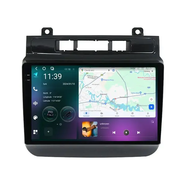 Navigatie dedicata cu Android VW Touareg 7P 2010 - 2018, 12GB RAM, Radio GPS Dual Zone, Display 2K QLED 9.5" Touchscreen, Internet Wi-Fi si slot SIM 4G, Bluetooth, MirrorLink, USB