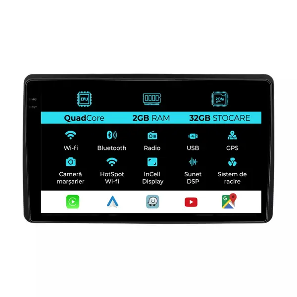 Navigatie Dedicata Dacia Duster (2018 - 2022), 10Inch, 2Gb Ram, 32Gb Stocare, Carplay
