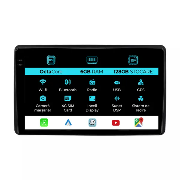 Navigatie Dedicata Dacia Duster (2018 - 2022), 10Inch, 6Gb Ram, 128Gb Stocare, Carplay