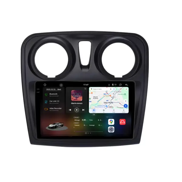 Navigatie Dedicata Dacia Logan Sandero (2012-2020), 2K, 12Gb Ram, 256Gb Stocare, Carplay