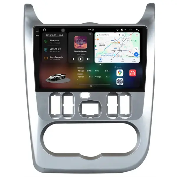 Navigatie Dedicata Dacia Sandero (2010 - 2020), 2K, 12Gb Ram, 256Gb Stocare, Android Auto, Carplay