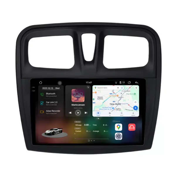 Navigatie Dedicata Dacia Sandero (2010 - 2020), 2K, 12Gb Ram, 256Gb Stocare, Android Auto, Carplay