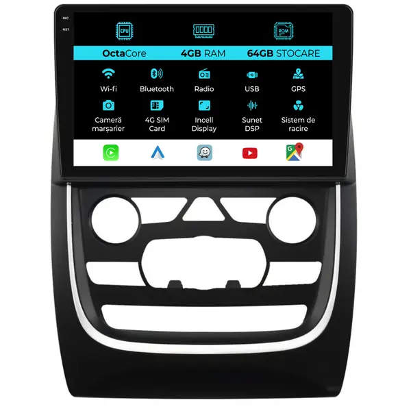 Navigatie Dedicata Dodge Durango (2014-2020), 9Inch, 4Gb Ram, 64Gb Stocare, Carplay