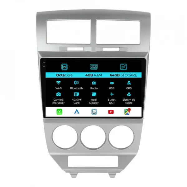 Navigatie Dedicata Dogde Caliber (2006-2010), 9Inch, 4Gb Ram, 64Gb Stocare, Carplay