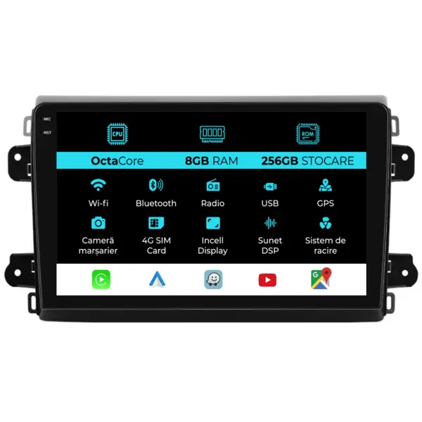 Navigatie Dedicata Fiat Ducato (2006 - 2022), 9 Inch, 8Gb Ram, 256Gb Stocare, Android Auto, Carplay