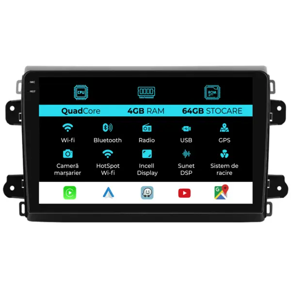 Navigatie Dedicata Fiat Ducato 2020+,QuadCore, 9Inch, 4Gb Ram, 64Gb Stocare, Carplay