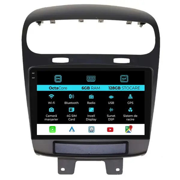 Navigatie Dedicata Fiat Freemont (2011-2020), 9Inch, 6Gb Ram, 128Gb Stocare, Carplay