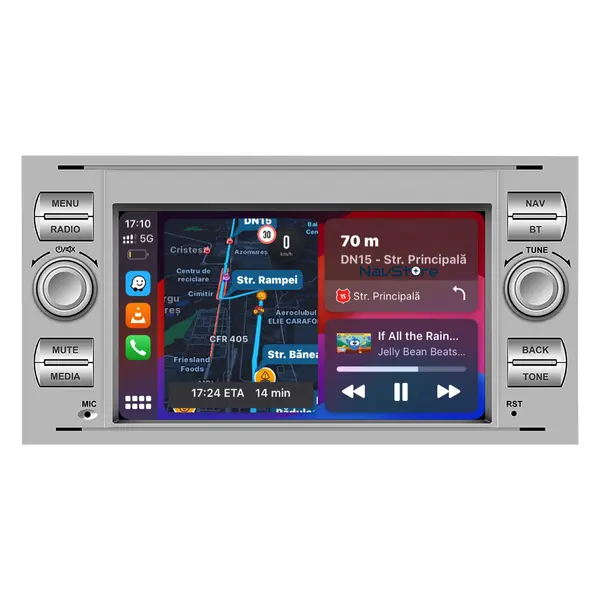 Navigatie Dedicata Ford, 7Inch, 2Gb Ram, 64Gb stocare, Carplay, Argintiu