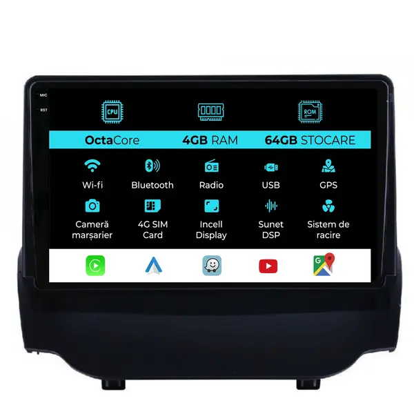 Navigatie Dedicata Ford Ecosport (2013 - 2016), 9 Inch, 4Gb Ram, 64Gb Stocare, Android Auto, Carplay