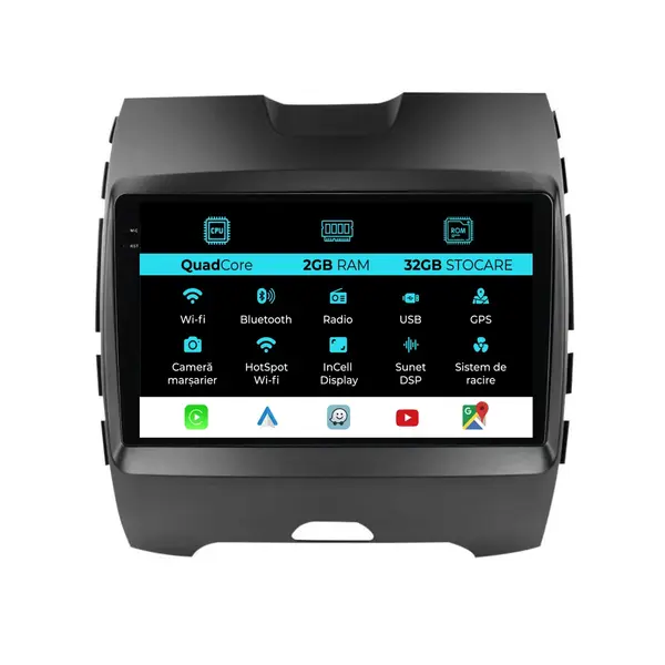 Navigatie Dedicata Ford Edge (2015-2021), 9Inch, 2Gb Ram, 32Gb Stocare, Carplay
