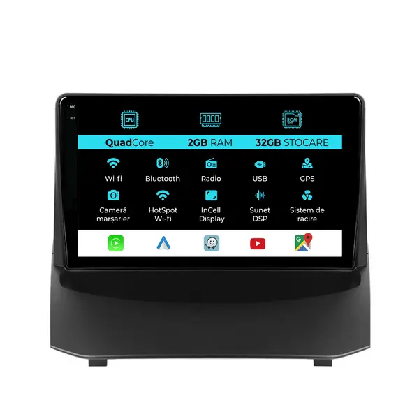 Navigatie Dedicata Ford Fiesta (2009-2017), 9Inch, 2Gb Ram, 32Gb Stocare, Carplay