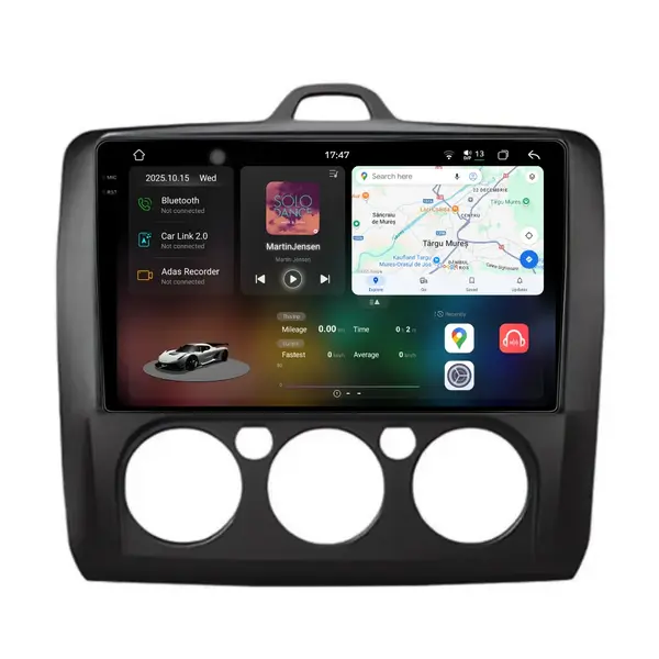 Navigatie Dedicata Ford Focus (2004-2012), 2K , 12Gb Ram, 256Gb Stocare, Carplay, Clima manuala