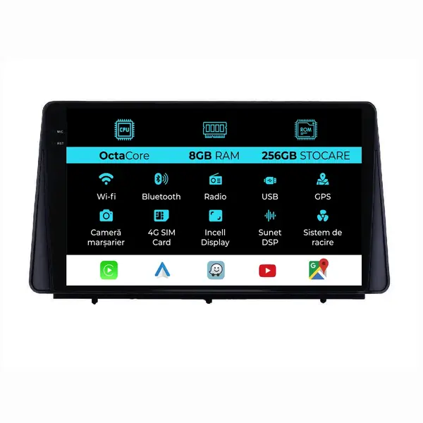 Navigatie Dedicata Ford Focus (2018 - 2024), 9 Inch, 8Gb Ram, 256Gb Stocare, Android Auto, Carplay