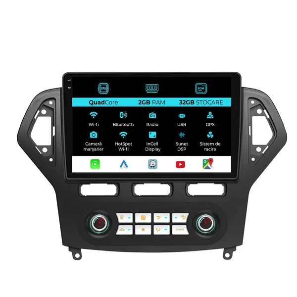Navigatie Dedicata Ford Mondeo (2007 - 2014), 10 Inch, 2Gb Ram, 32Gb Stocare, Android Auto, Carplay