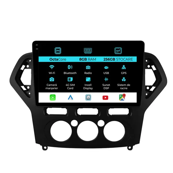 Navigatie Dedicata Ford Mondeo (2007-2014), 10Inch, 8Gb Ram, 256Gb Stocare, Carplay