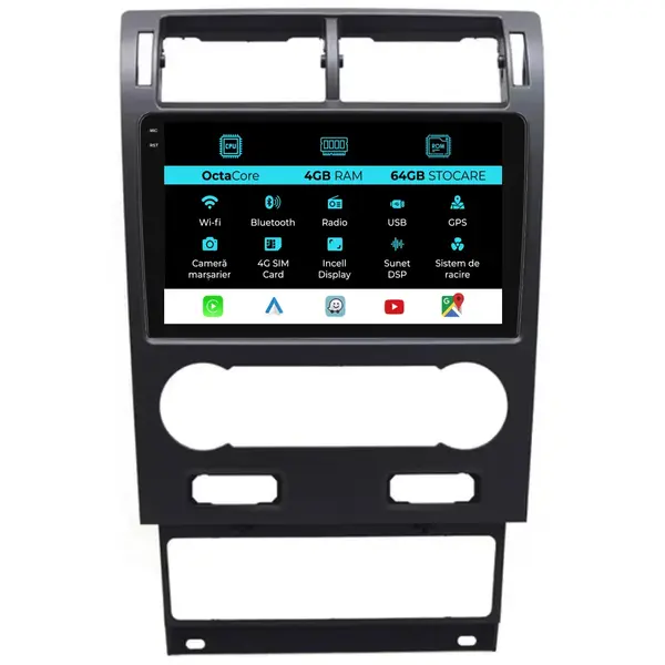 Navigatie Dedicata Ford Mondeo 3 (2000-2007), 9Inch, 4Gb Ram, 64Gb Stocare, Carplay
