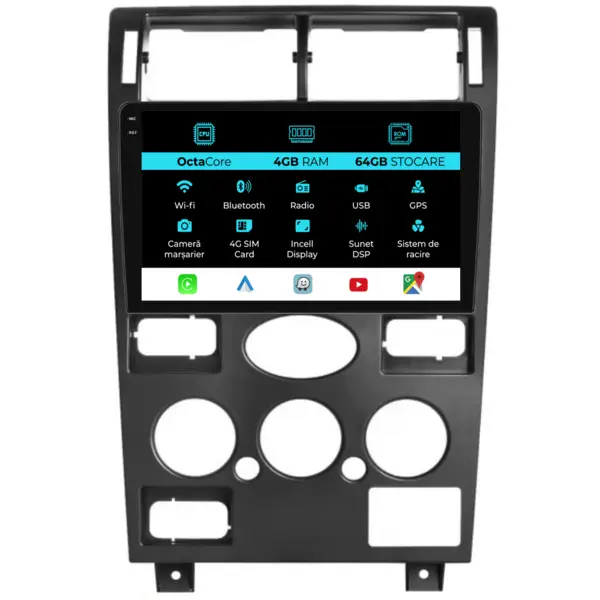 Navigatie Dedicata Ford Mondeo 3 (2000-2007), 9Inch, 4Gb Ram, 64Gb Stocare, Carplay