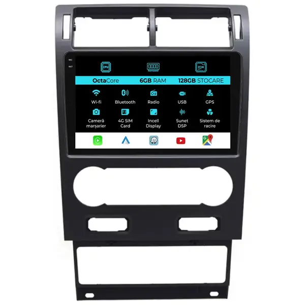 Navigatie Dedicata Ford Mondeo 3 (2000-2007), 9Inch, 6Gb Ram, 128Gb Stocare, Carplay