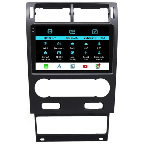 Navigatie Dedicata Ford Mondeo 3 (2000-2007), 9Inch, 8Gb Ram, 256Gb Stocare, Carplay