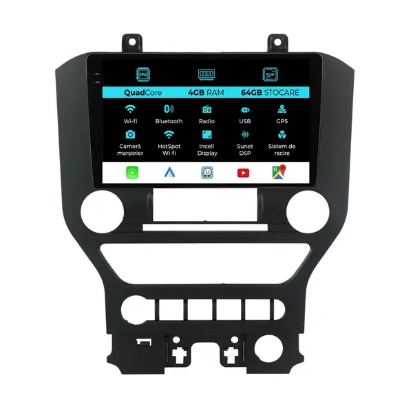 Navigatie Dedicata Ford Mustang (2014 - 2021), 9 Inch, 4Gb Ram, 64Gb Stocare, Android Auto, Carplay