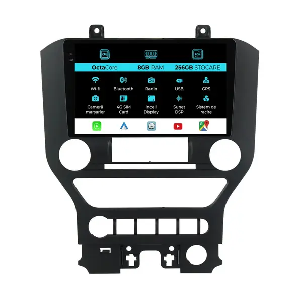 Navigatie Dedicata Ford Mustang (2014 - 2021), 9 Inch, 8Gb Ram, 256Gb Stocare, Android Auto, Carplay