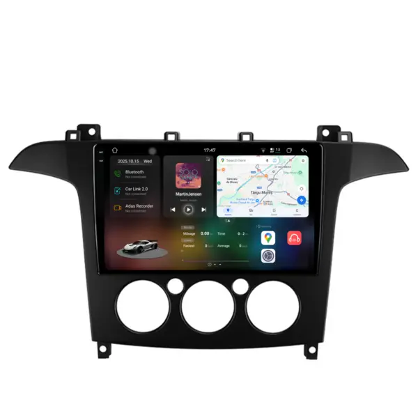 Navigatie Dedicata Ford S-Max (2006-2015), 2K, 12Gb Ram, 256Gb Stocare, Carplay, Clima manuala