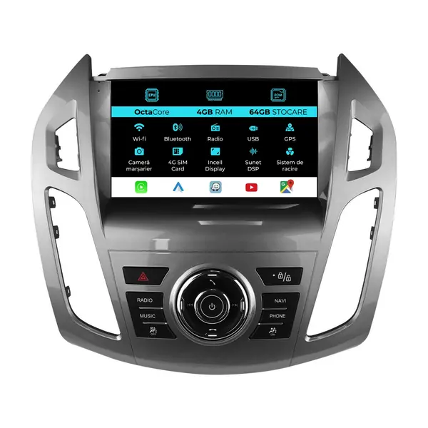 Navigatie Dedicata Ford Tourneo Connect (2013 - 2022), 9 Inch, 4Gb Ram, 64Gb Stocare, Android Auto, Carplay