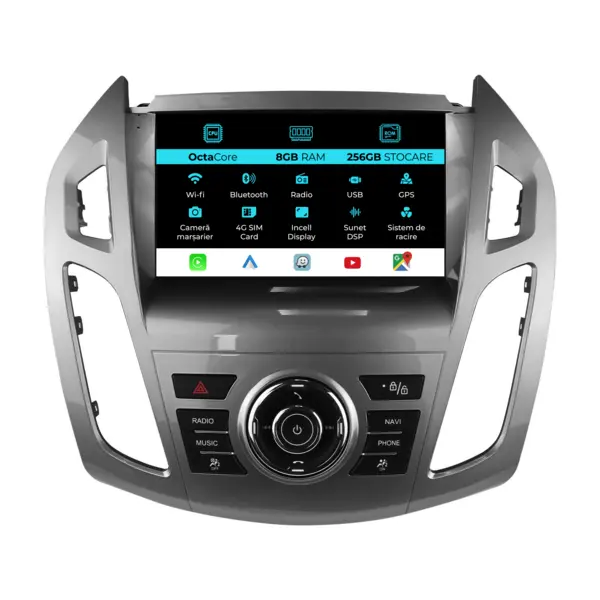 Navigatie Dedicata Ford Tourneo Connect (2013 - 2022), 9 Inch, 8Gb Ram, 256Gb Stocare, Android Auto, Carplay