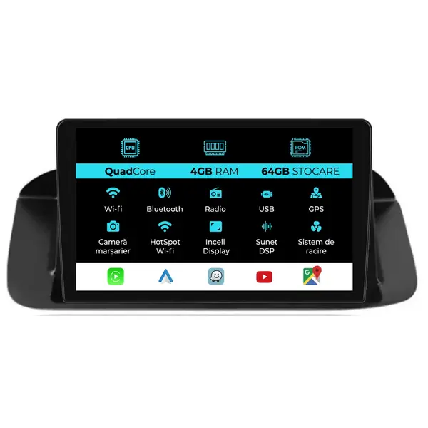 Navigatie Dedicata Honda Accord VIII (2008-2012),QuadCore, 9Inch 4Gb Ram, 64Gb Stocare, Carplay