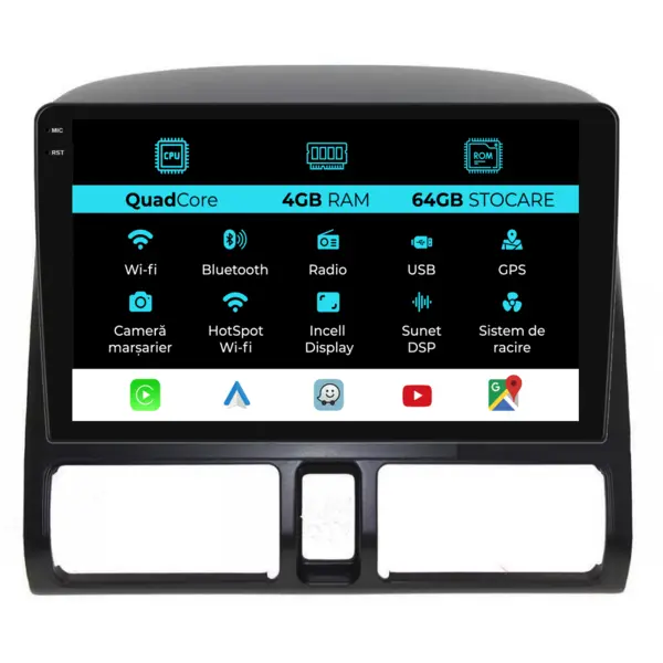 Navigatie Dedicata Honda CR-V (2001-2006),QuadCore, 9Inch, 4Gb Ram, 64Gb Stocare, Carplay