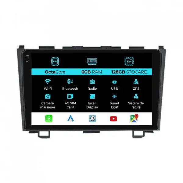 Navigatie Dedicata Honda CR-V (2006-2012), 9Inch, 6Gb Ram, 128Gb Stocare, Carplay