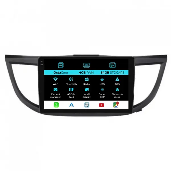 Navigatie Dedicata Honda CR-V (2012 - 2016), 10 Inch, 4Gb Ram, 64Gb Stocare, Android Auto, Carplay