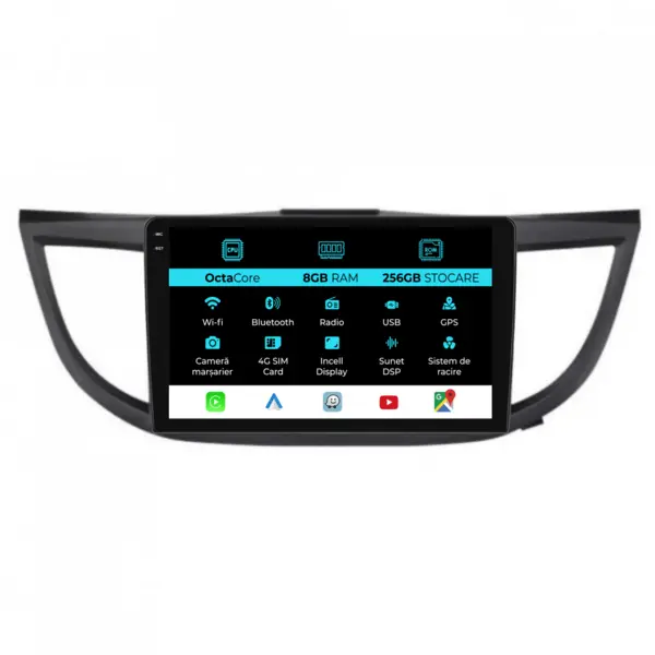 Navigatie Dedicata Honda CR-V (2012-2016), 10Inch, 8Gb Ram, 256Gb Stocare, Carplay