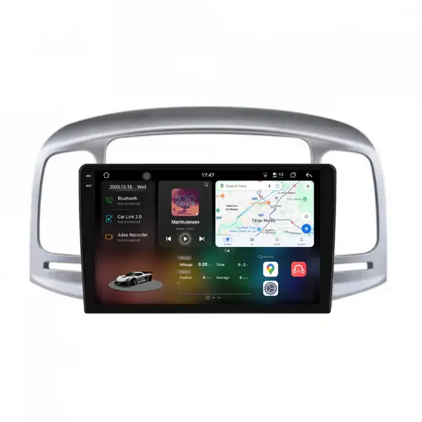 Navigatie Dedicata Hyundai Accent (2005 - 2012), 2K, 12Gb Ram, 256Gb Stocare, Android Auto, Carplay