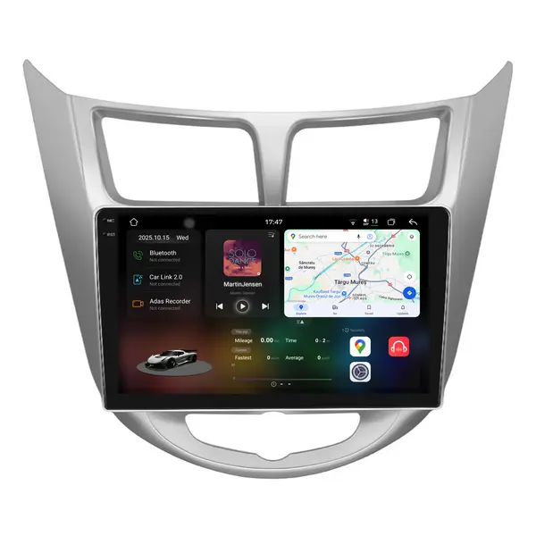 Navigatie Dedicata Hyundai Accent (2011-2016), 2K, 12Gb Ram, 256Gb Stocare, Android Auto, Carplay