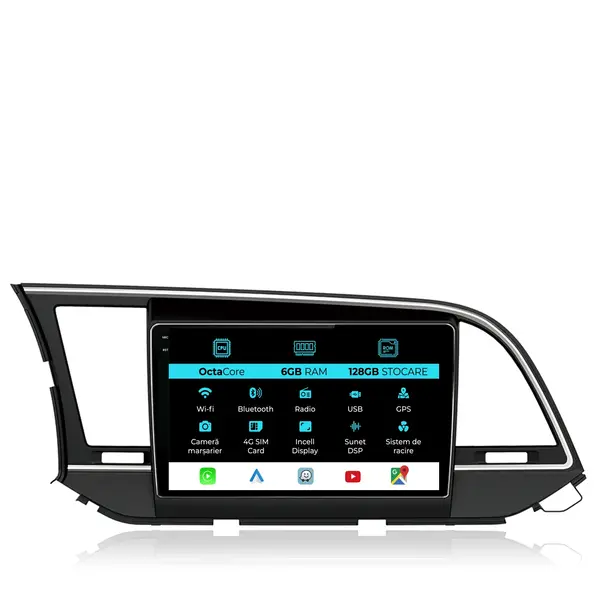 Navigatie Dedicata Hyundai Elantra (2010-2016), 9 Inch, 6Gb Ram, 128Gb Stocare, Android Auto, Carplay