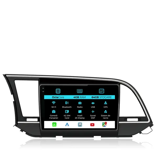 Navigatie Dedicata Hyundai Elantra (2015-2018), 2K, 4Gb Ram, 64Gb stocare, Carplay