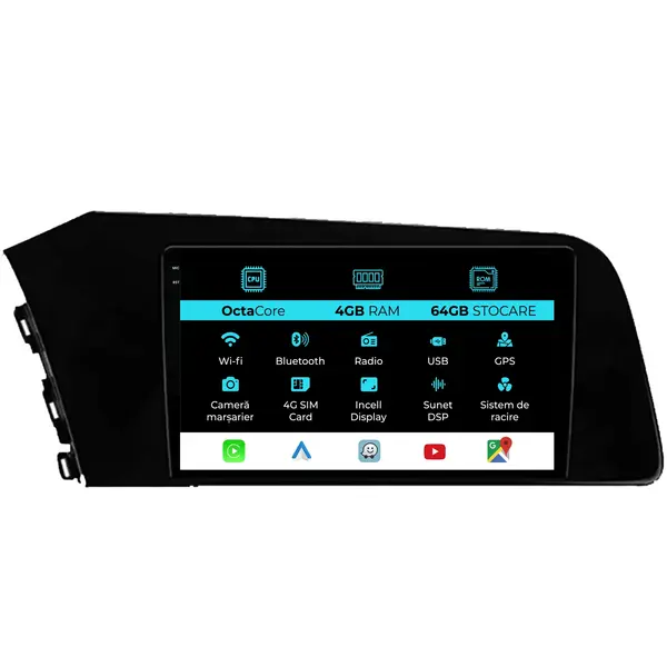 Navigatie Dedicata Hyundai Elantra (2020-2025), 9 Inch, 4Gb Ram, 64Gb Stocare, Android Auto, Carplay