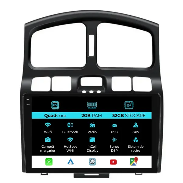 Navigatie Dedicata Hyundai Santa Fe (2000-2006), 9Inch, 2Gb Ram, 32Gb Stocare, Carplay