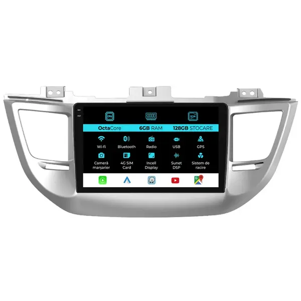 Navigatie Dedicata Hyundai Tucson, IX35 (2015-2018), 9Inch, 6Gb Ram, 128Gb Stocare, Carplay