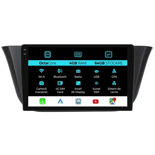 Navigatie Dedicata Iveco Daily (2014-2021), 2K, 4Gb Ram, 64Gb Stocare, Carplay