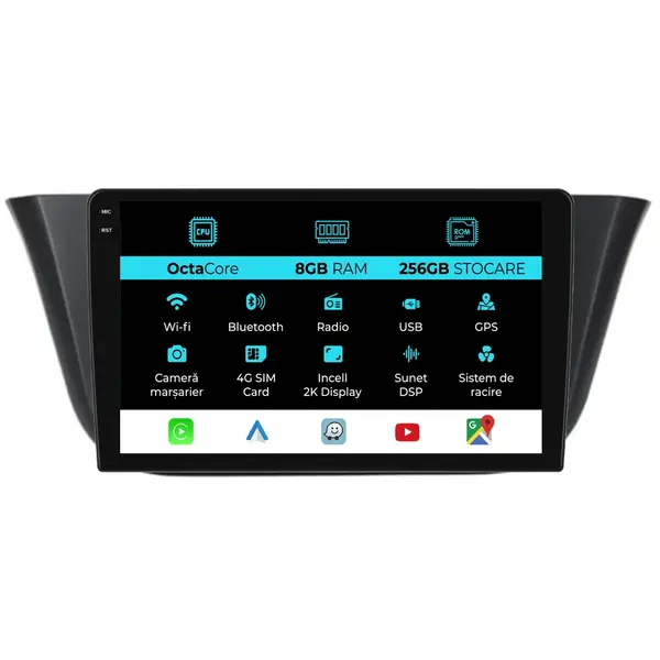 Navigatie Dedicata Iveco Daily (2014-2021), 2K, 8Gb Ram, 256Gb Stocare, Carplay