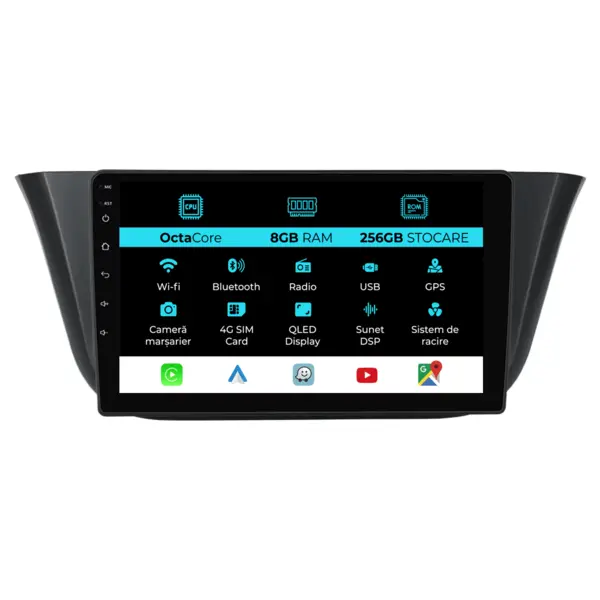 Navigatie Dedicata Iveco Daily (2014-2021), 9Inch, 8Gb Ram, 256Gb Stocare, Carplay