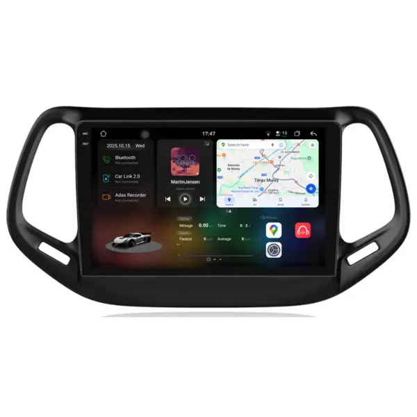 Navigatie Dedicata Jeep Compass (2010-2016), 2K, 12Gb Ram, 256Gb Stocare, Android Auto, Carplay