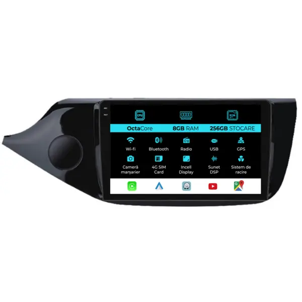 Navigatie Dedicata Kia Ceed (2012-2020), 9Inch, 8Gb Ram, 256Gb Stocare, Carplay