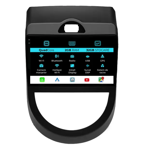 Navigatie Dedicata Kia Soul (2009-2013), 9 Inch, 2Gb Ram, 32Gb Stocare, Android Auto, Carplay