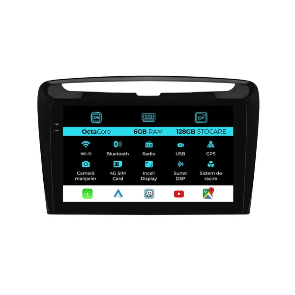 Navigatie Dedicata Lancia Ypsilon (2012-2020), 9 Inch, 6Gb Ram, 128Gb Stocare, Android Auto, Carplay