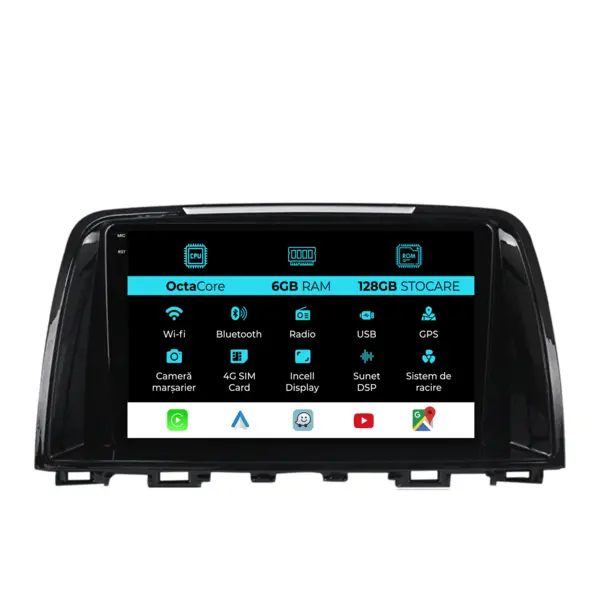 Navigatie Dedicata Mazda CX-5 (2012 - 2015), 9 Inch, 6Gb Ram, 128Gb Stocare, Android Auto, Carplay