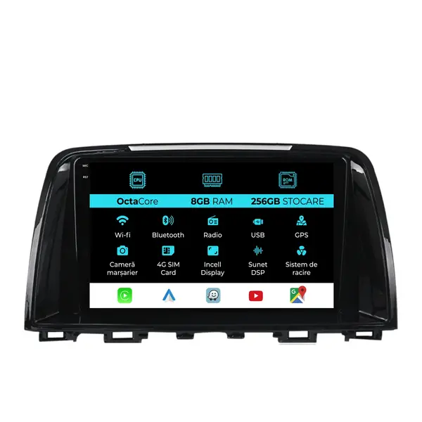 Navigatie Dedicata Mazda CX-5 (2012-2015), 9Inch, 8Gb Ram, 256Gb Stocare, CarPlay