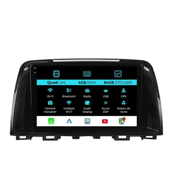 Navigatie Dedicata Mazda CX-5 (2012-2015),QuadCore, 9Inch, 4Gb Ram, 64Gb Stocare, CarPlay